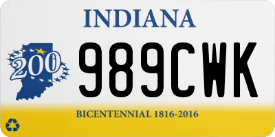 IN license plate 989CWK