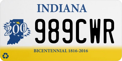 IN license plate 989CWR