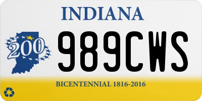 IN license plate 989CWS