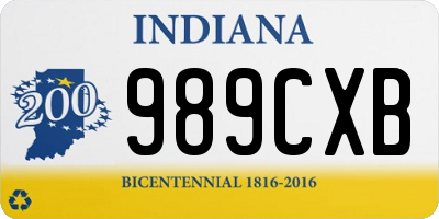 IN license plate 989CXB