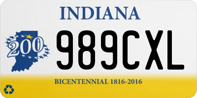 IN license plate 989CXL