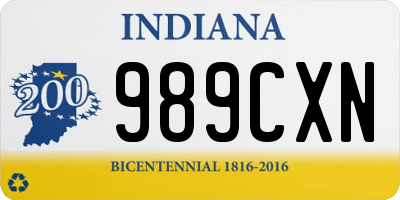 IN license plate 989CXN