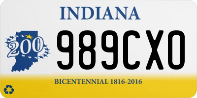 IN license plate 989CXO