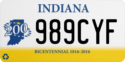 IN license plate 989CYF