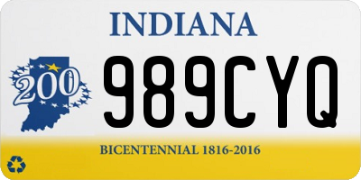 IN license plate 989CYQ