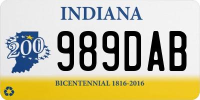 IN license plate 989DAB
