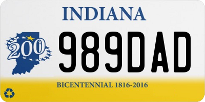 IN license plate 989DAD