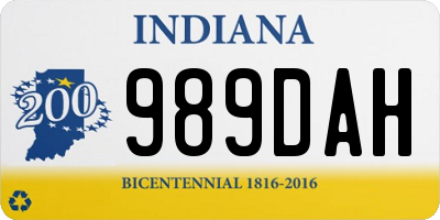 IN license plate 989DAH