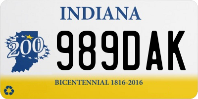 IN license plate 989DAK