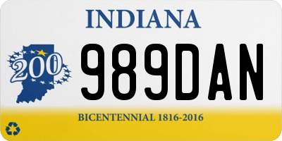 IN license plate 989DAN