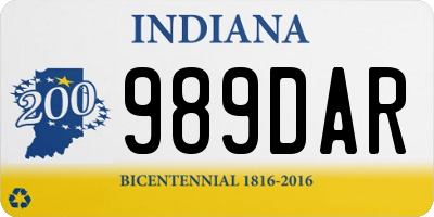 IN license plate 989DAR