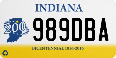 IN license plate 989DBA