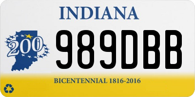 IN license plate 989DBB