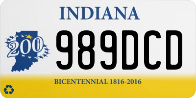 IN license plate 989DCD