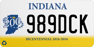 IN license plate 989DCK