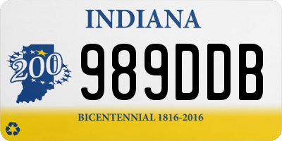 IN license plate 989DDB