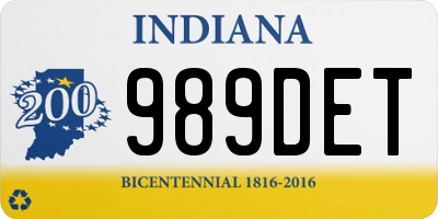 IN license plate 989DET