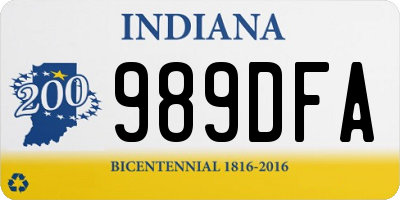 IN license plate 989DFA