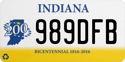 IN license plate 989DFB