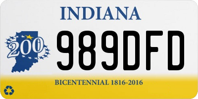 IN license plate 989DFD