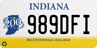 IN license plate 989DFI