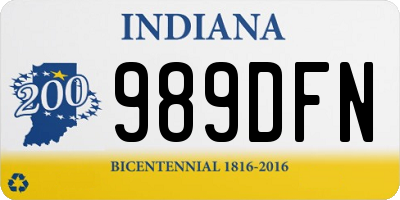 IN license plate 989DFN