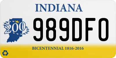 IN license plate 989DFO