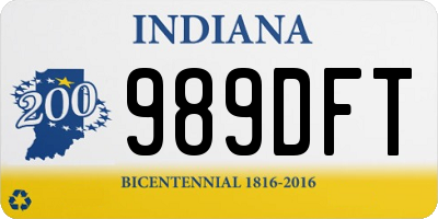 IN license plate 989DFT