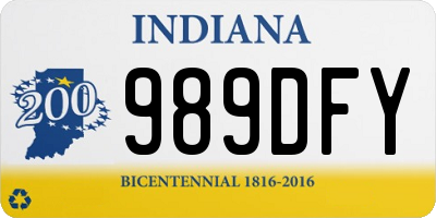 IN license plate 989DFY