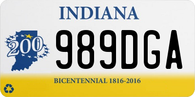 IN license plate 989DGA