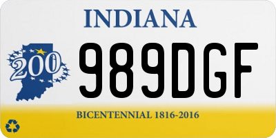 IN license plate 989DGF