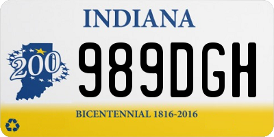 IN license plate 989DGH