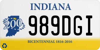IN license plate 989DGI