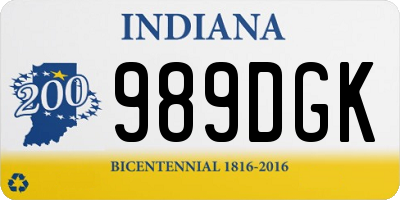 IN license plate 989DGK