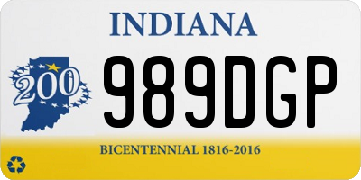 IN license plate 989DGP