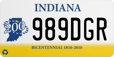 IN license plate 989DGR