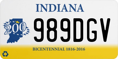 IN license plate 989DGV