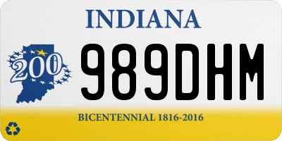 IN license plate 989DHM