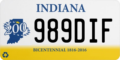 IN license plate 989DIF