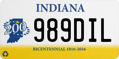 IN license plate 989DIL