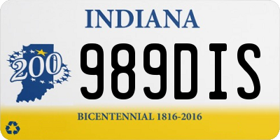 IN license plate 989DIS