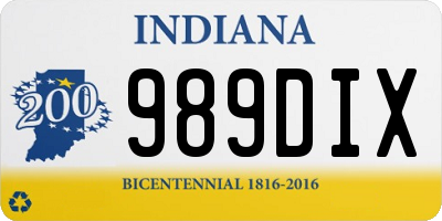 IN license plate 989DIX