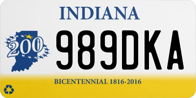 IN license plate 989DKA