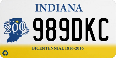 IN license plate 989DKC