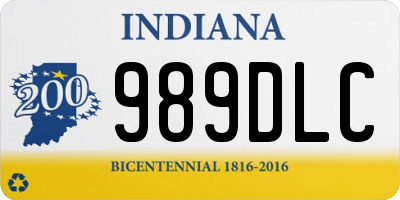 IN license plate 989DLC