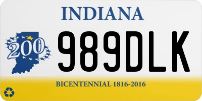 IN license plate 989DLK