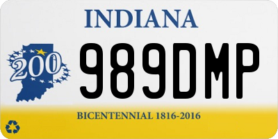 IN license plate 989DMP