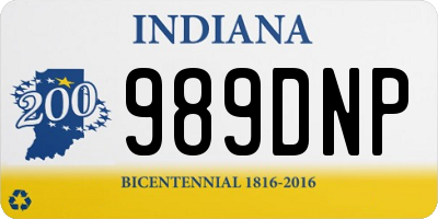 IN license plate 989DNP
