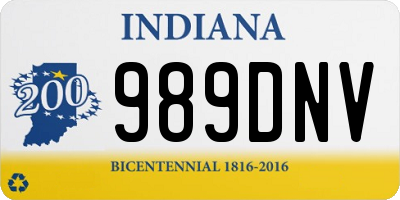 IN license plate 989DNV