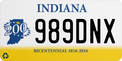 IN license plate 989DNX